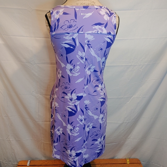 Columbia UPF 50 Purple Print Golf Tennis Pickleball Tank Dress Pockets Size S/P - Picture 2 of 11